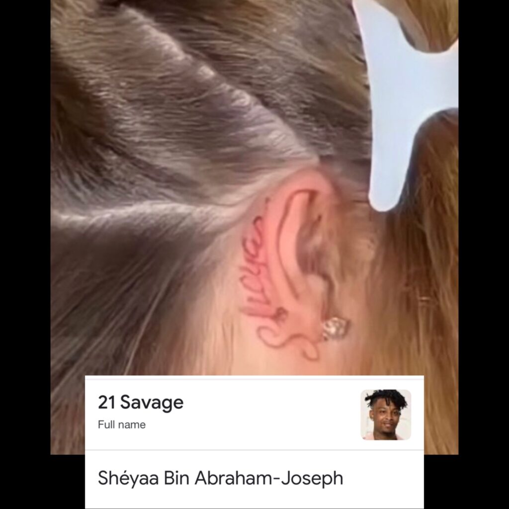 latto has 21savage real name tattooed behind her ear  the tea is s   latto and 21 savage  TikTok